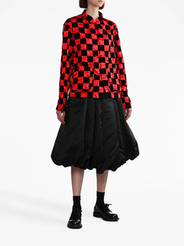 COMME-des-GARCONS-BLACK-Mandarin-Collar-Check-Print-Jacket-Red-2