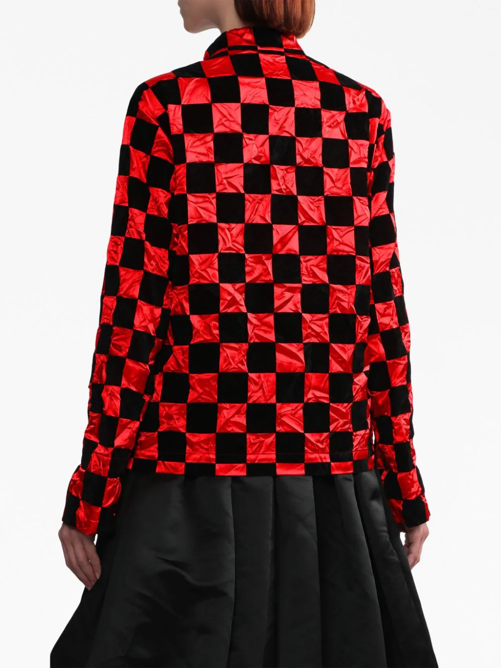 COMME-des-GARCONS-BLACK-Mandarin-Collar-Check-Print-Jacket-Red-4