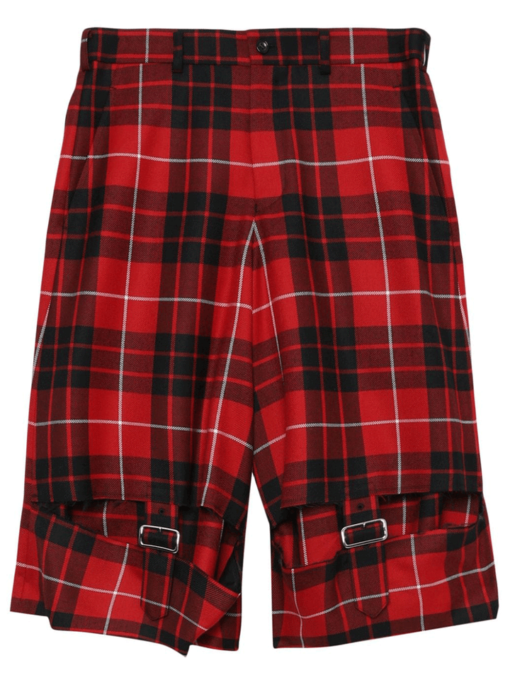 COMME-des-GARCONS-BLACK-Tartan-Check-Button-Shorts-Red-1