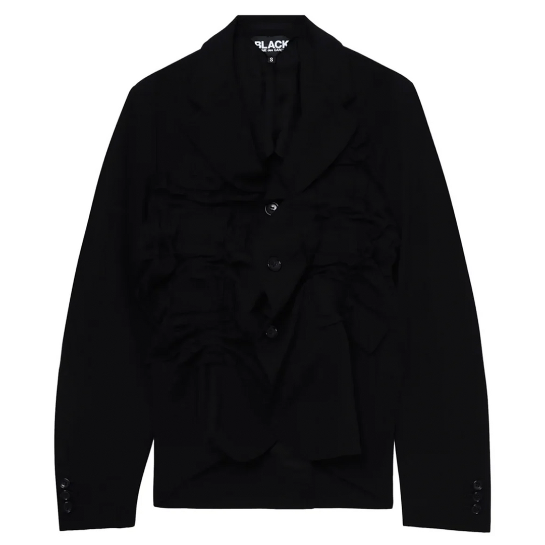 Ruffle Gathering Button Blouson