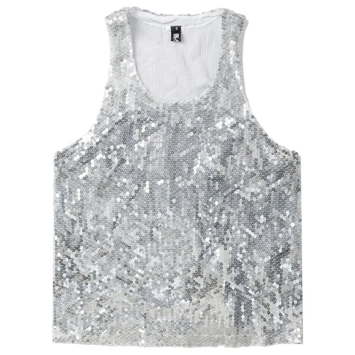 Sequin Georgette Tank Top
