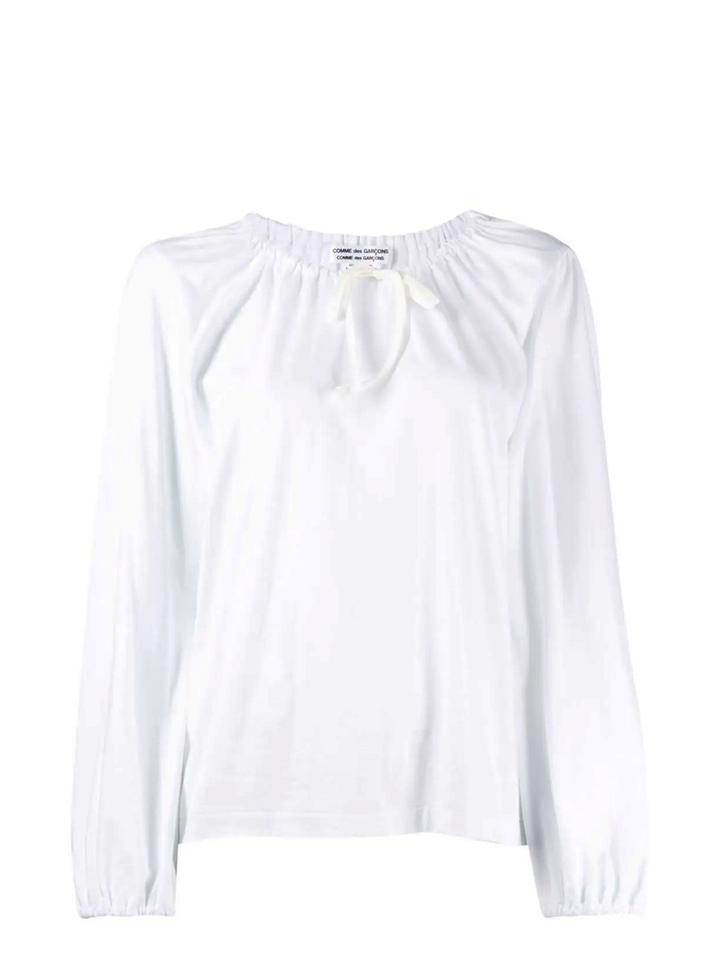 COMME des GARCONS COMME des GARCONS Round Ribbon Collar Top White 1