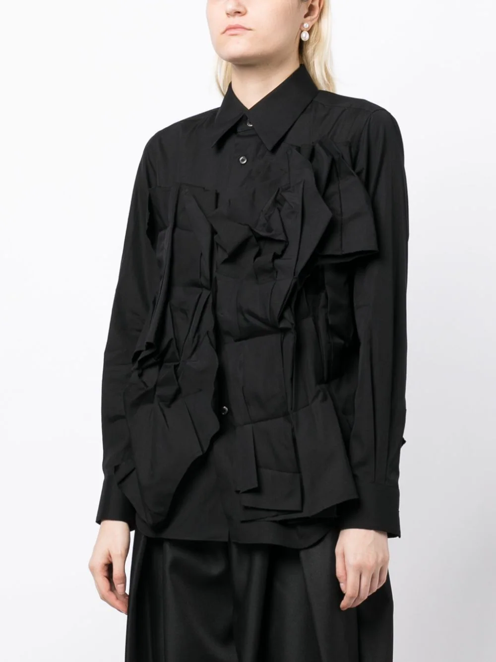 COMME-des-GARCONS-Folded-Front-Shirt-Black-3