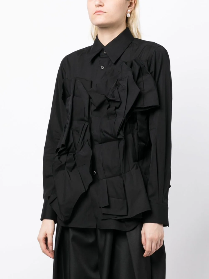 COMME-des-GARCONS-Folded-Front-Shirt-Black-3