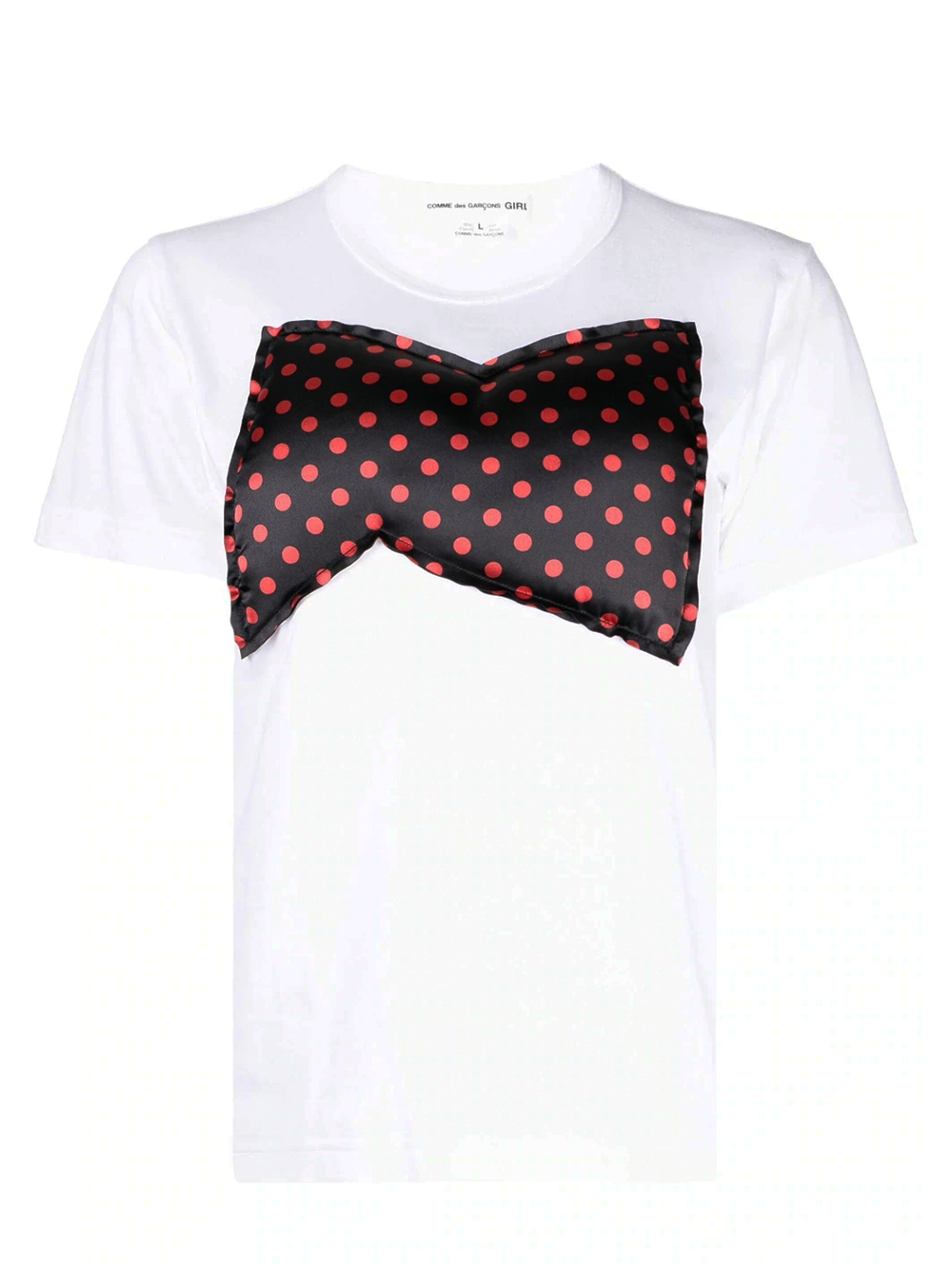 COMME des GARCONS GIRL Polyester Satin Polka Dot Tee Black 1