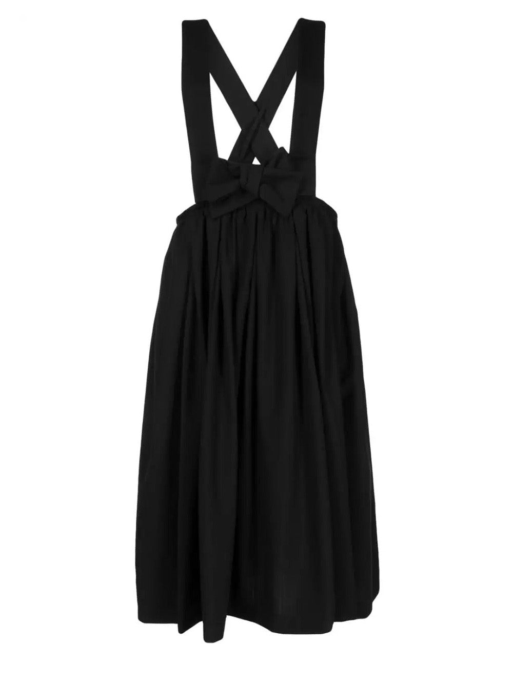     COMME-des-GARCONS-GIRL-Ribbon-Front-Wool-Pinafore-Black-1