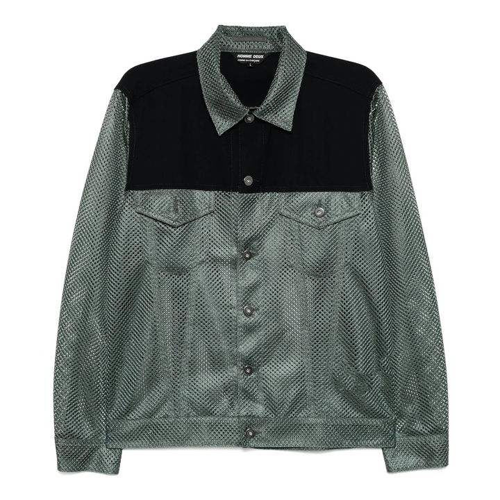 Polyester Mesh X Wool Gabardine Jacket