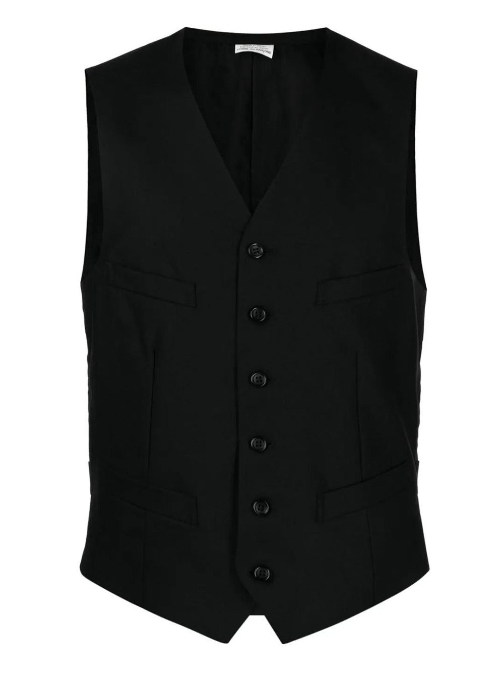 COMME-des-GARCONS-HOMME-DEUX-V-Neck-Button-Vest-Black-1