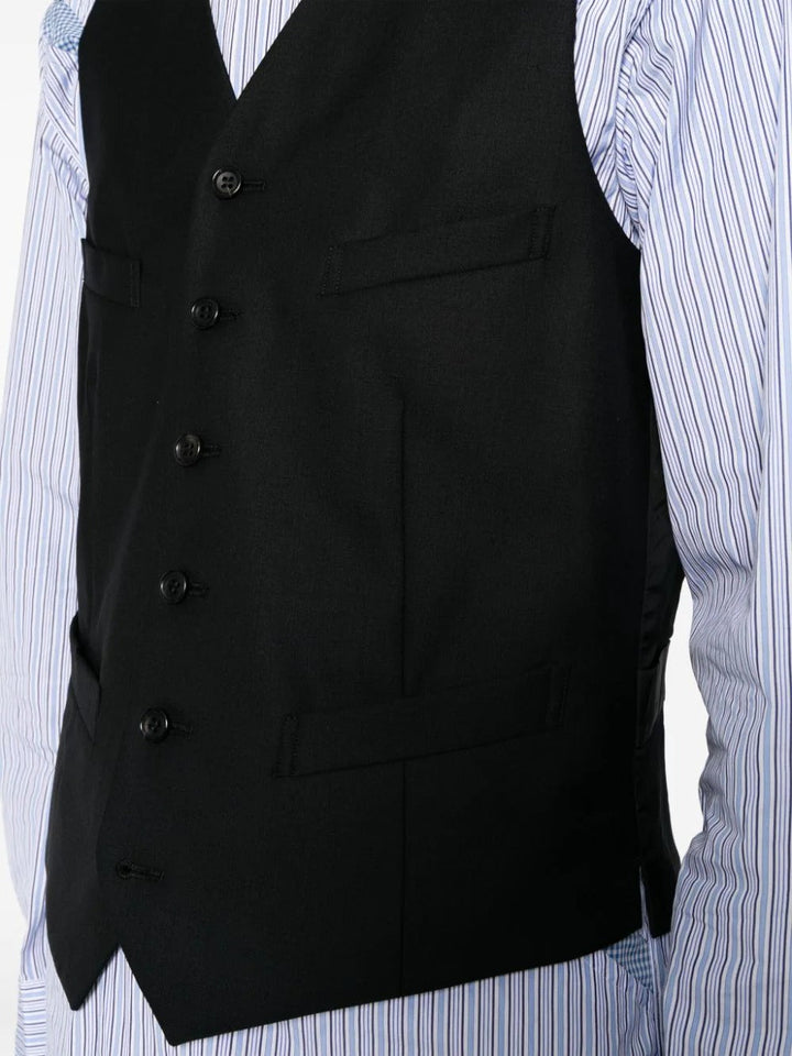 COMME-des-GARCONS-HOMME-DEUX-V-Neck-Button-Vest-Black-5