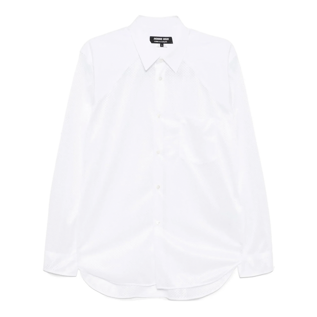 Cotton Broad X Polyester Mesh Shirt