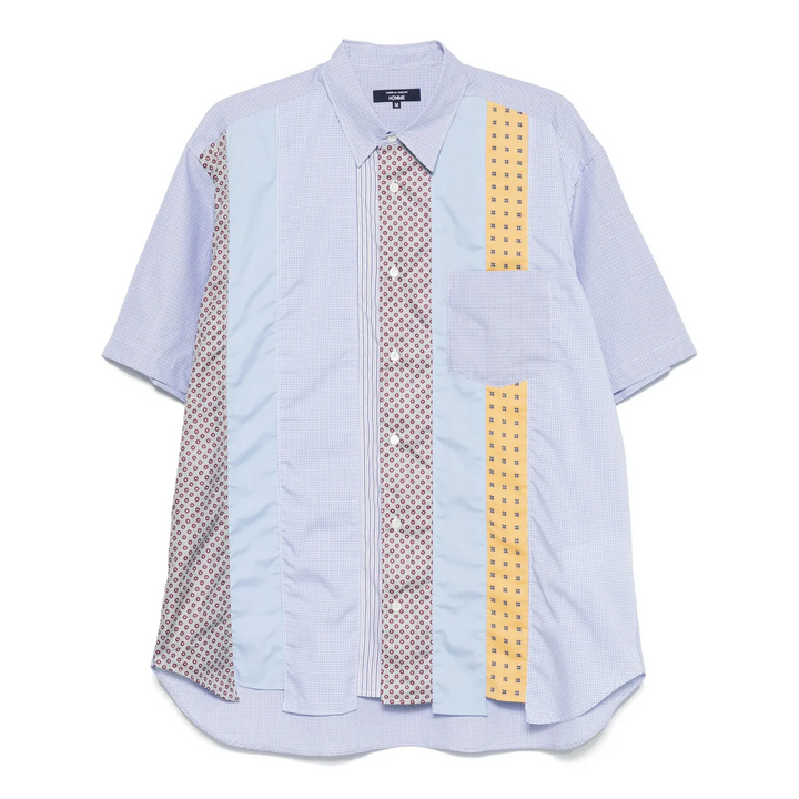 Multi Fabrics Mix Short Sleeve Shirt