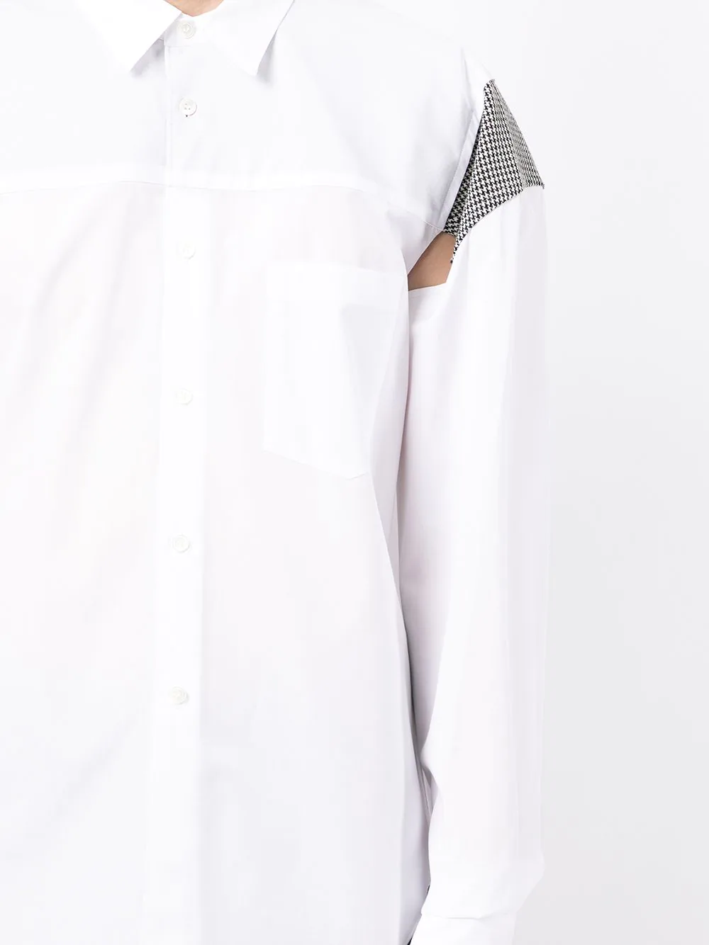 COMME des GARCONS HOMME PLUS Cotton Broad X Wool Houndstoot Shirt White 5