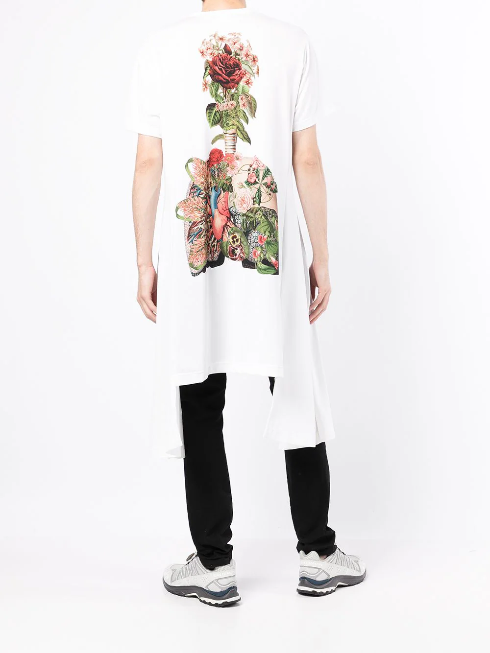 COMME des GARCONS HOMME PLUS Rose Planted Lung Graphic T-Shirt White 2