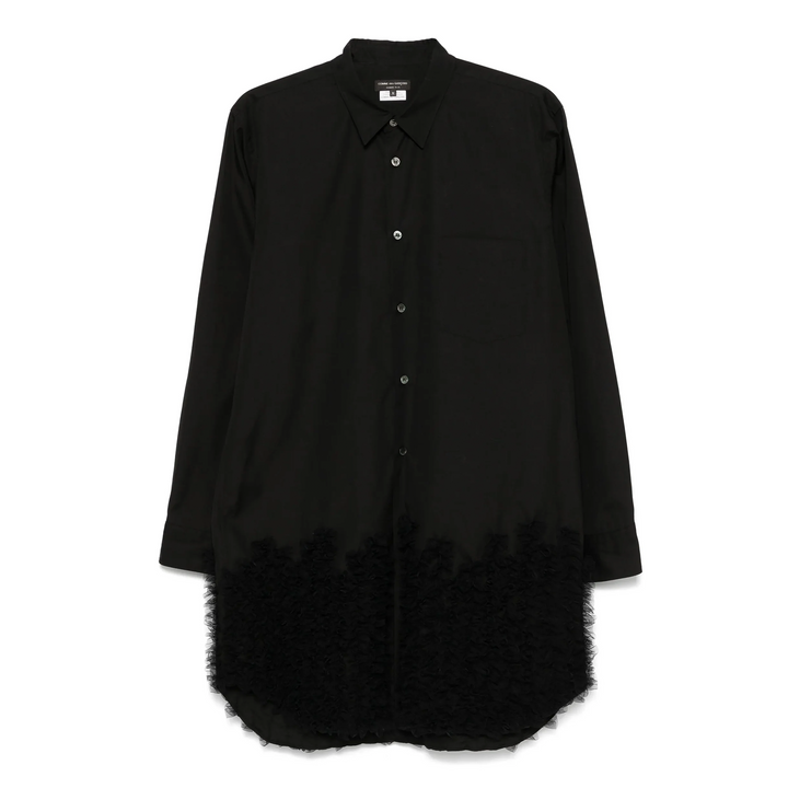 Cotton Broad X Nylon Tulle Shirt