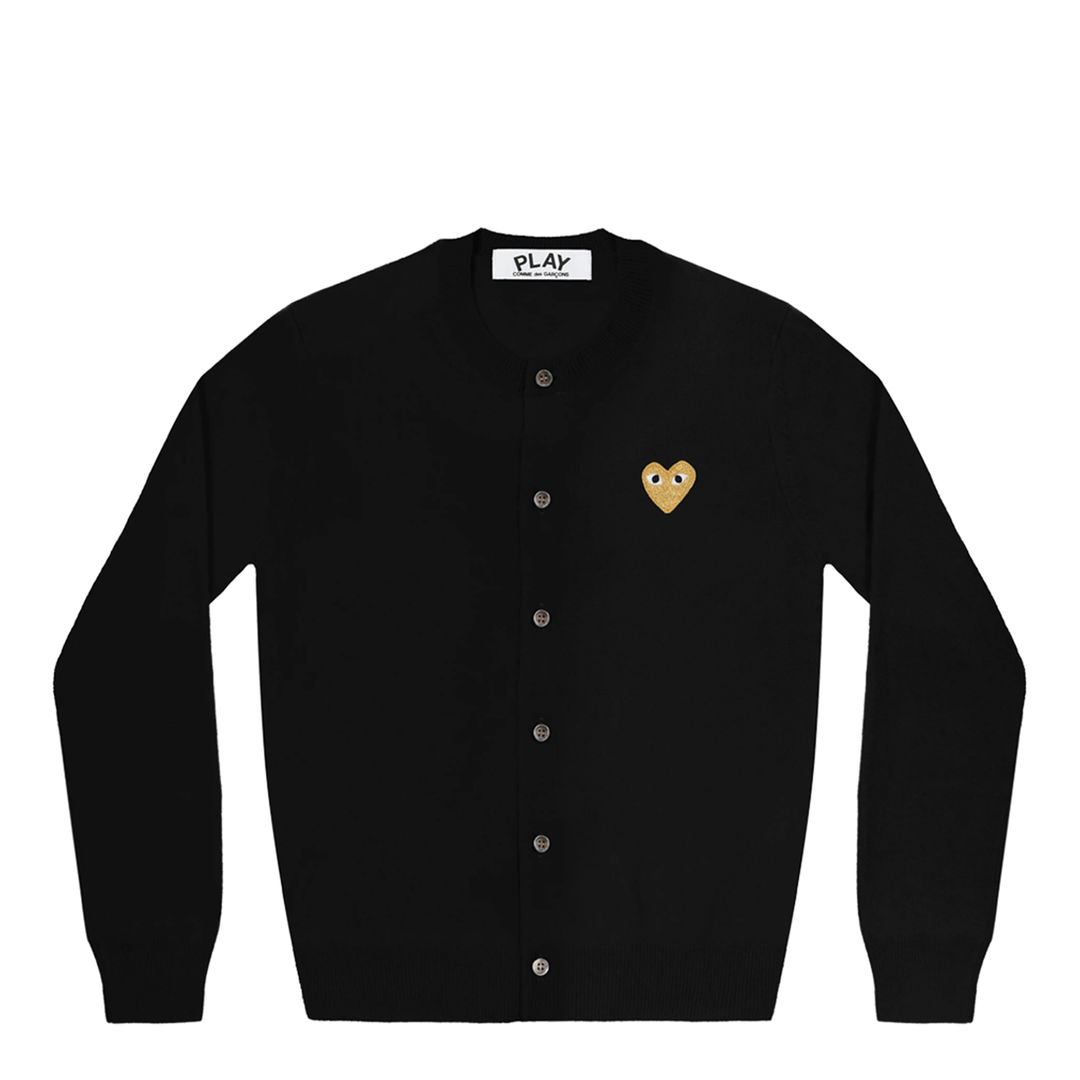 Gold Emblem Round-Neck Cardigan