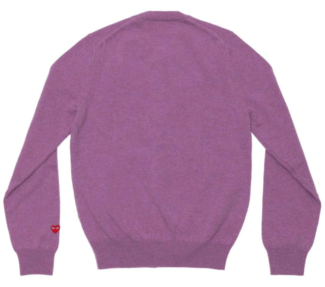COMME-des-GARCONS-PLAY-Small-Red-Heart-Pastel-Cardigan-Women-Purple-2