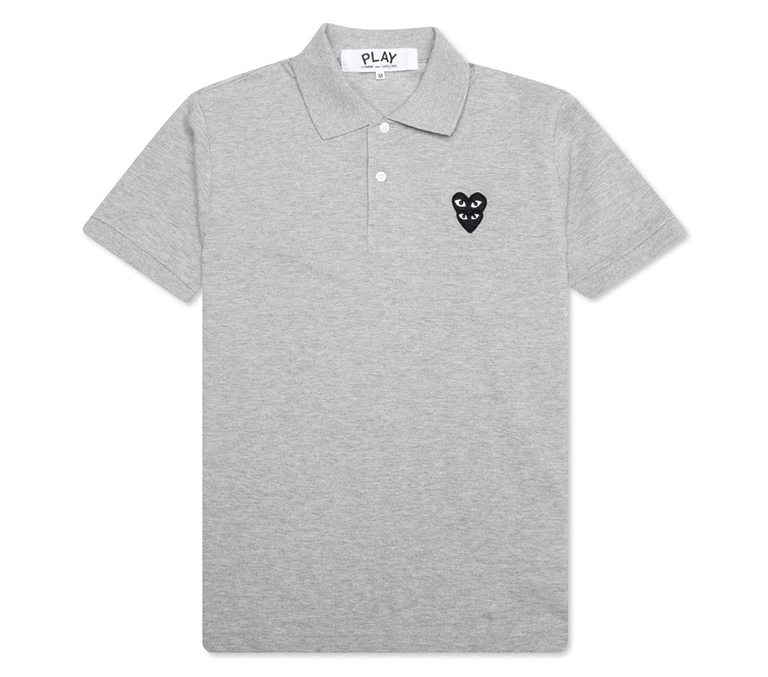 Double Black Heart Polo Shirt Men