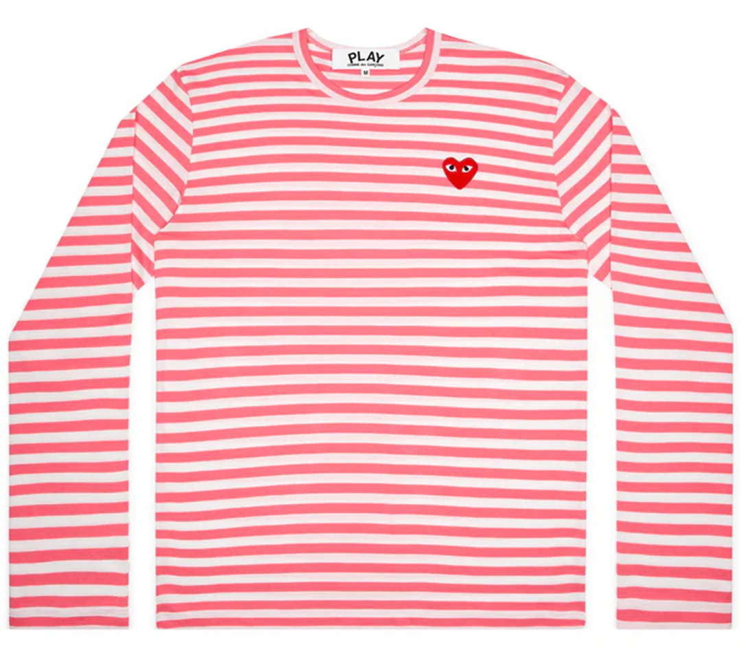 Pink Long Sleeve Striped Tee Unisex