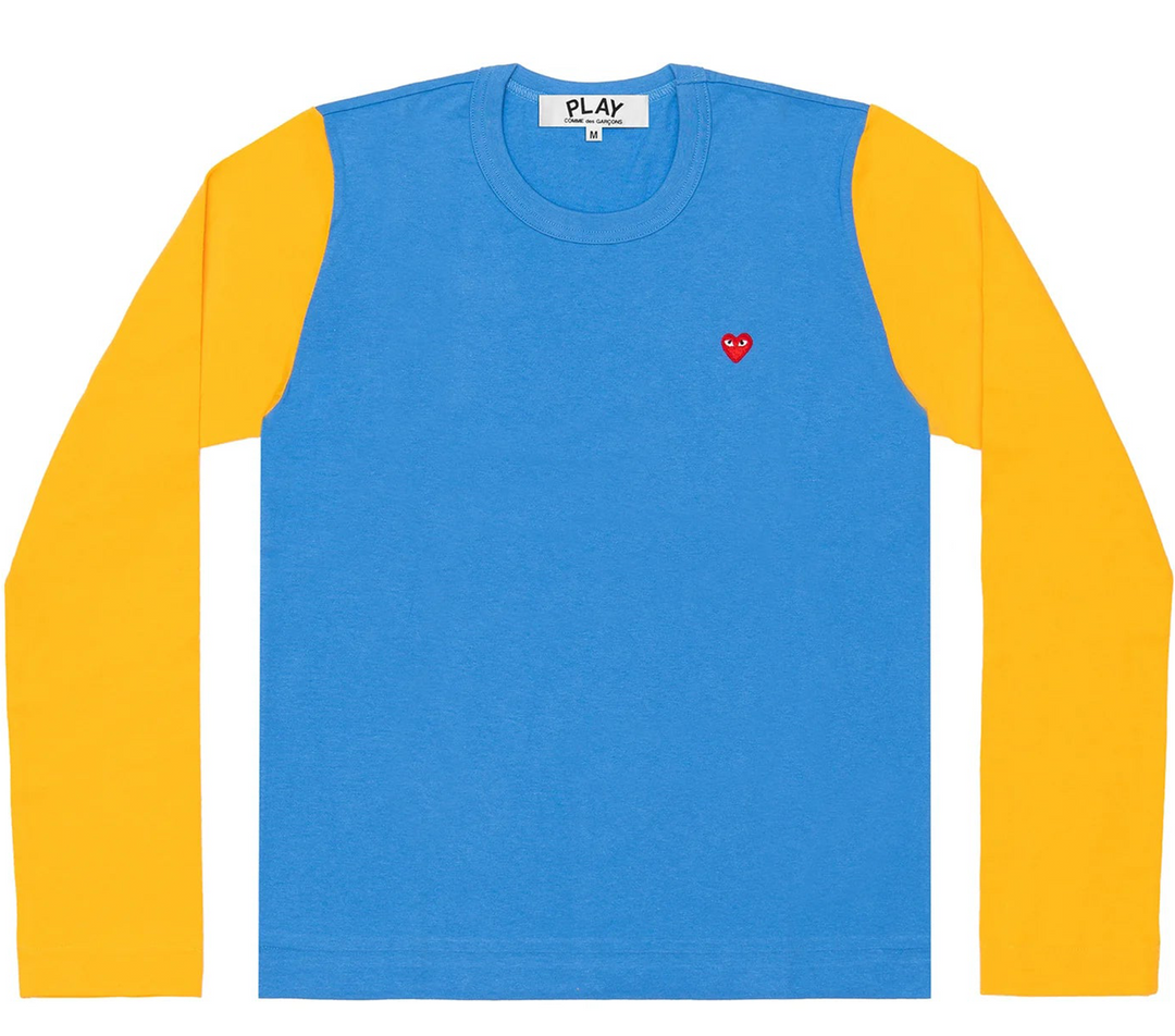 Small Red Heart Bi-Color Tee Long Sleeve Women