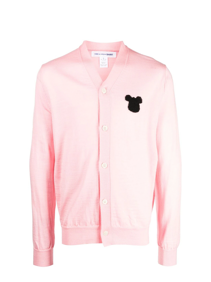 COMME des GARCONS SHIRT Knit Mickey Cardigan Pink 1