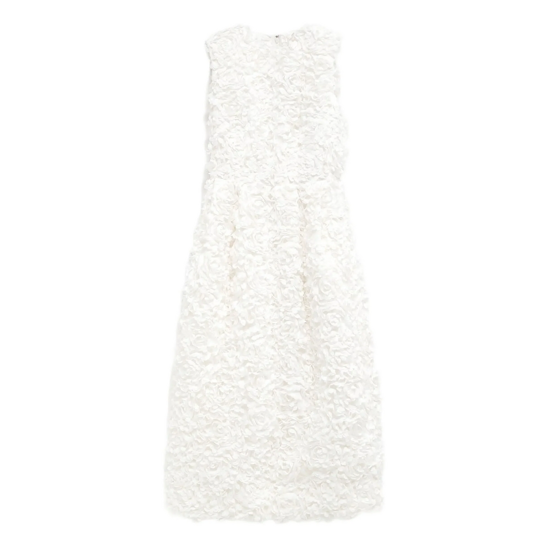 Polyester Tulle Flower Tape Knit Dress