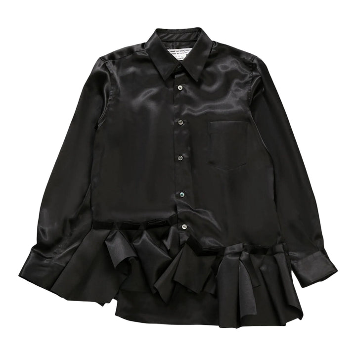 Club21 - COMME des GARCONS COMME des GARCONS - Polyester Satin Thin Shirt - SHIRTS - Black