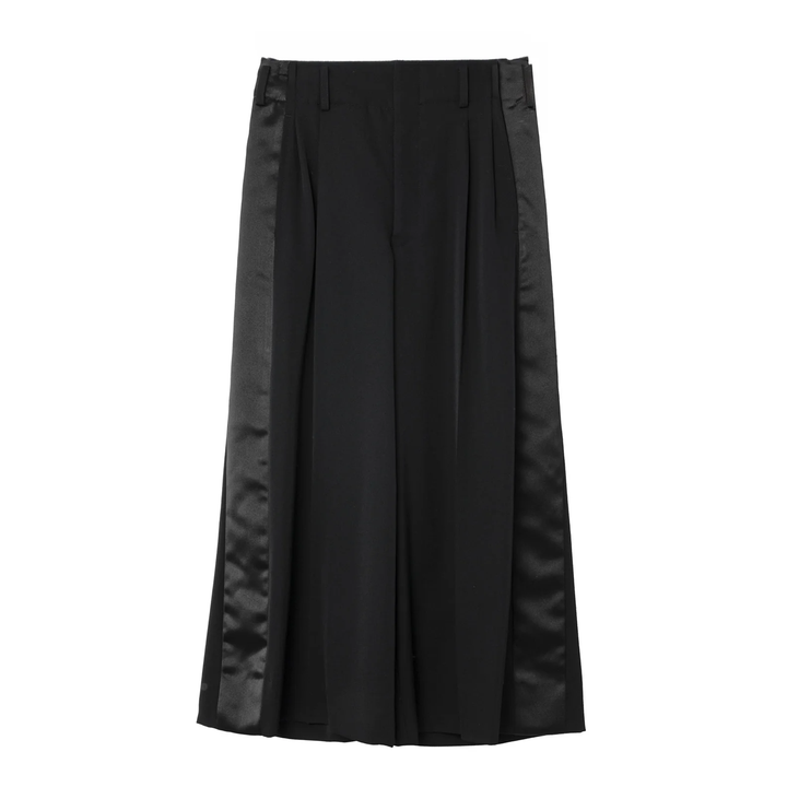 Wool Gabardine x Polyester Satin Pants