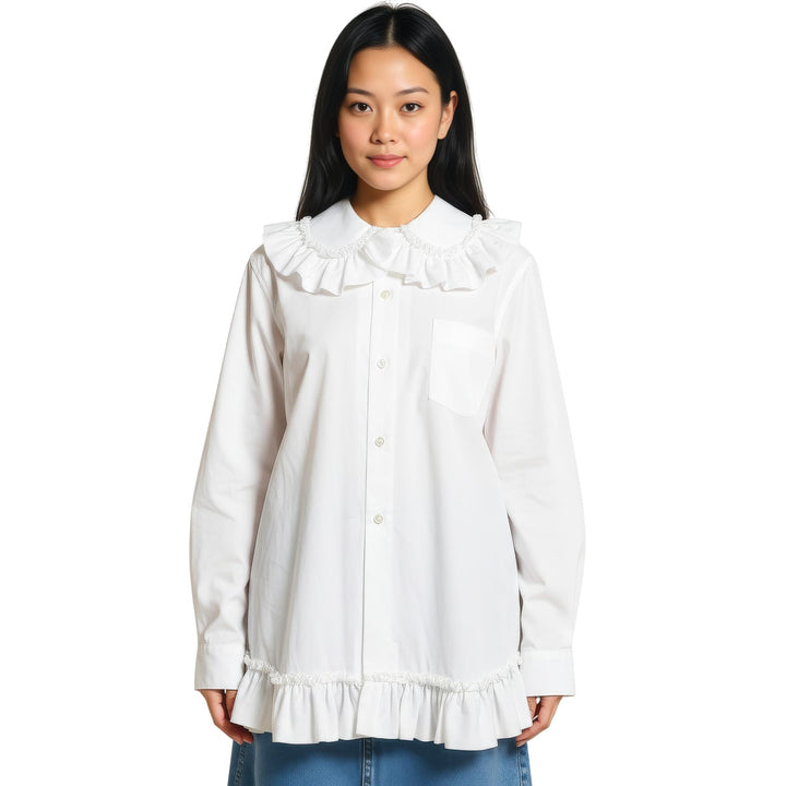 Club21 - COMME des GARCONS GIRL - Frilled Collar Blouse - BLOUSES - White