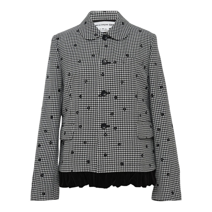 Club21 - COMME des GARCONS GIRL - Polka Dot Round Collar Jacket - JACKETS - Black