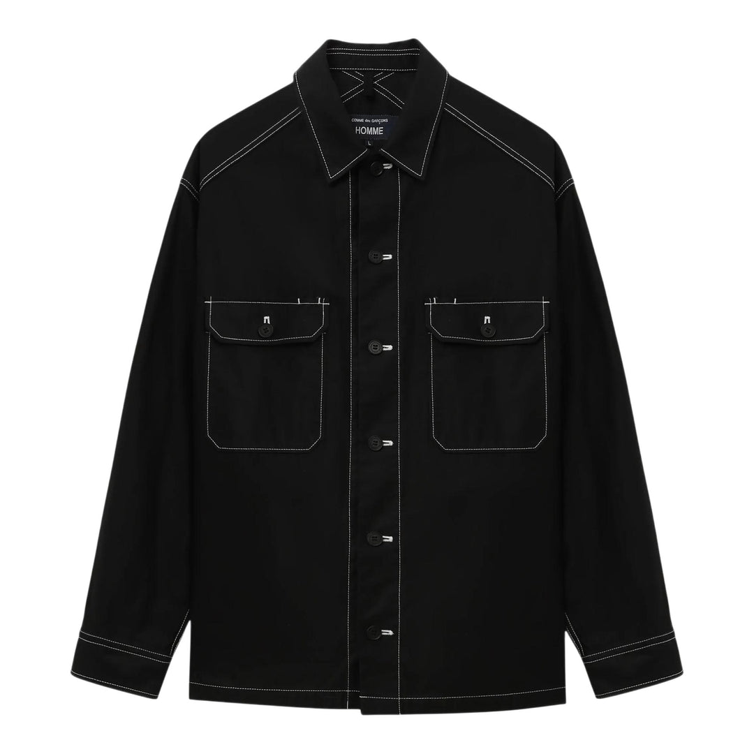 Club21 - COMME des GARCONS HOMME - Cotton Back Satin Garment Dyed Blouson - BLOUSON - Black