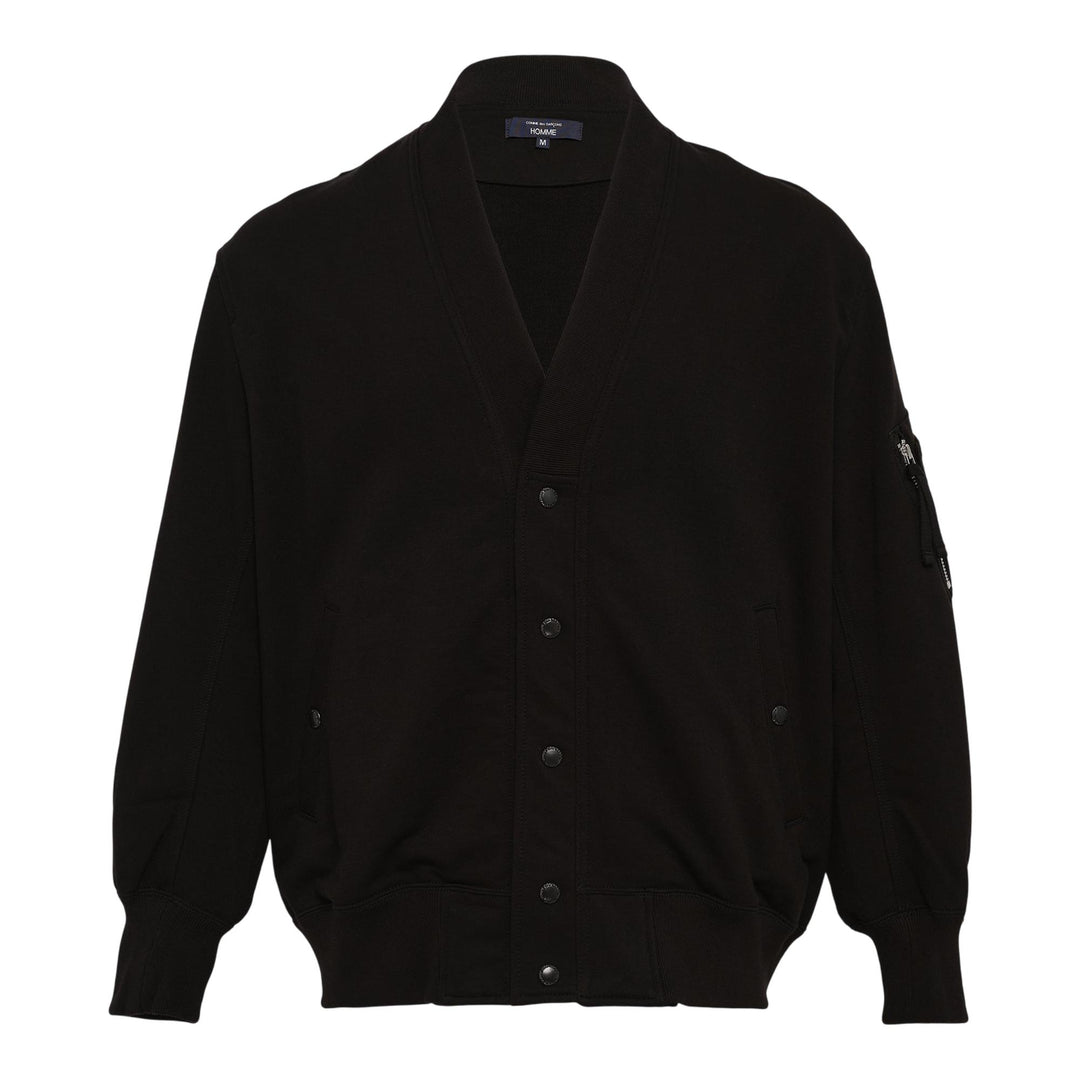 Club21 - COMME des GARCONS HOMME - Cotton Polyester Terry Cloth Cardigan - CARDIGANS - Black