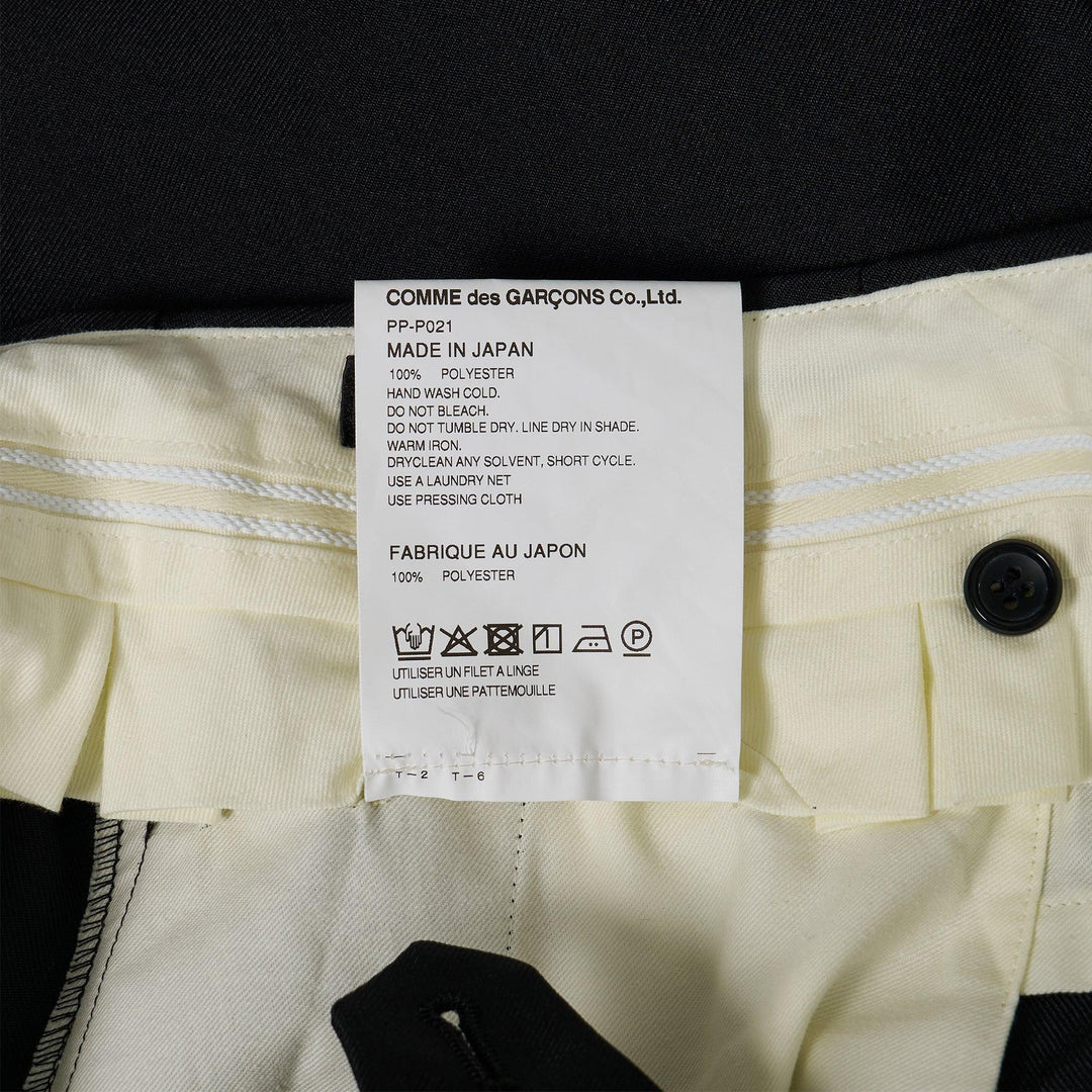 Club21 - COMME des GARCONS HOMME PLUS - Polyester Gabardine Pleats Pants - PANTS - Black