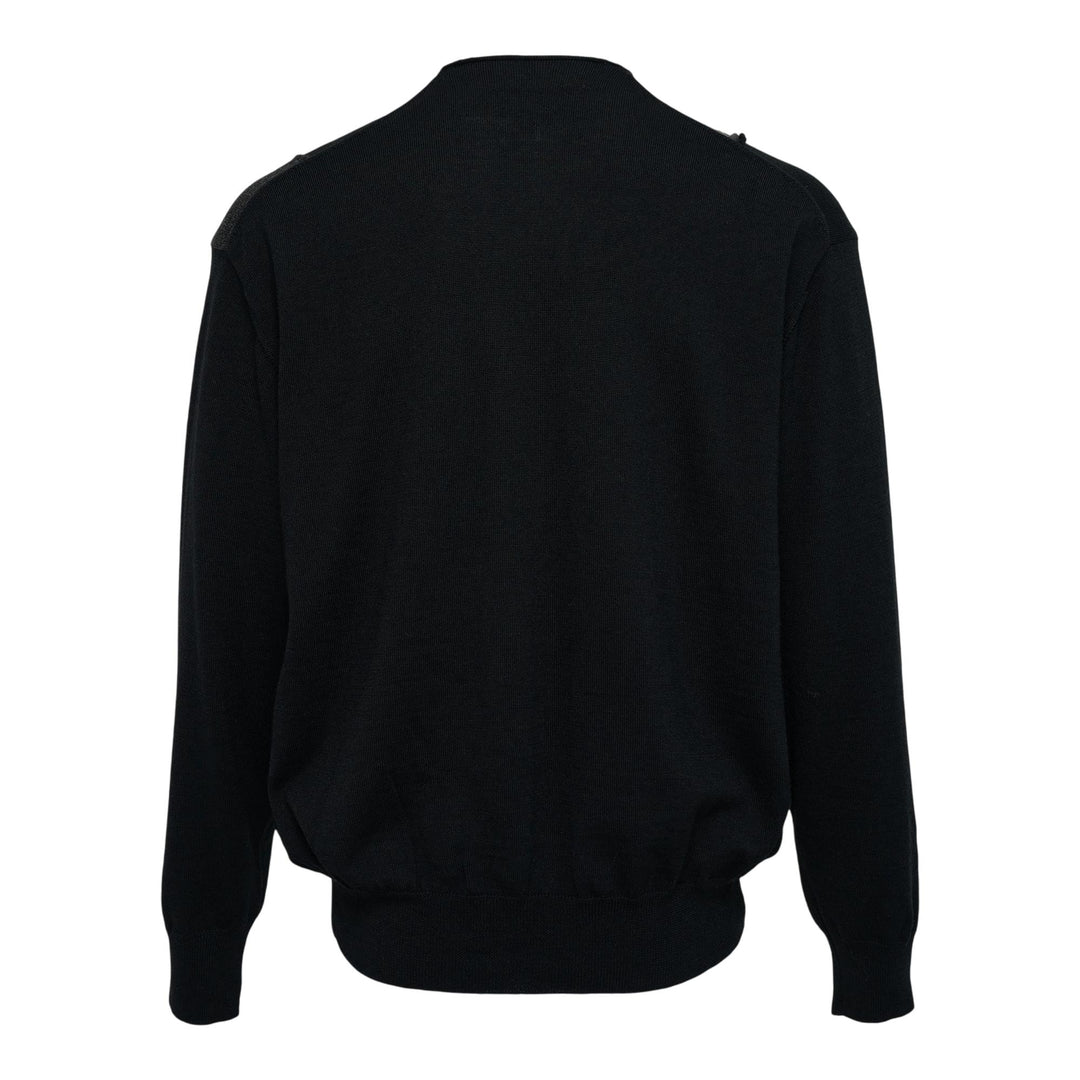 Club21 - COMME des GARCONS HOMME - Worsted Wool Jersey Patchwork Cardigan - CARDIGANS - Black