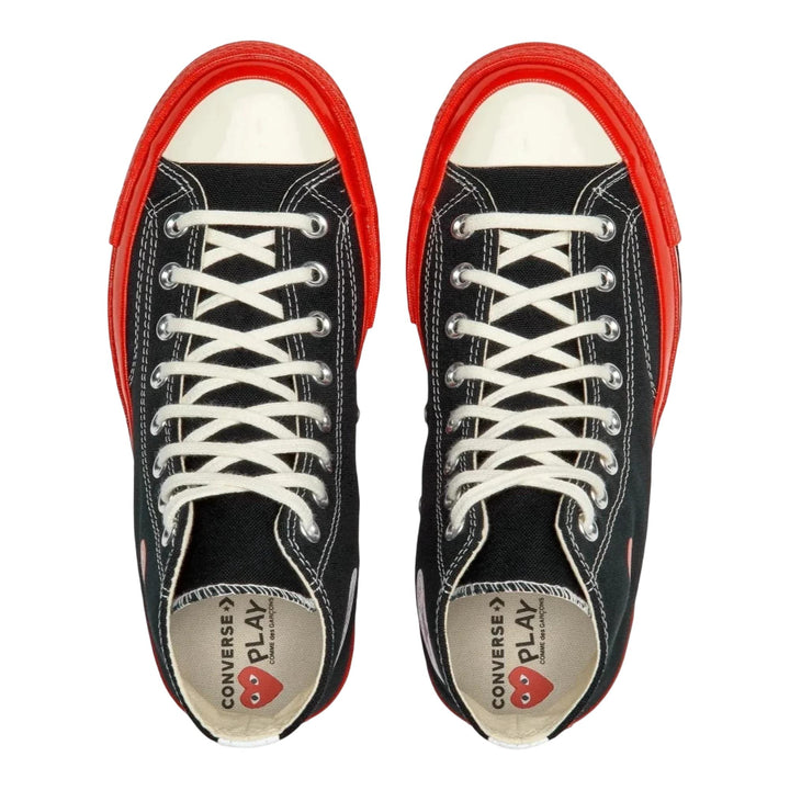 Club21 - COMME des GARCONS PLAY CONVERSE - Hi Top Red Sole Red Heart Sneakers - SNEAKERS - Black