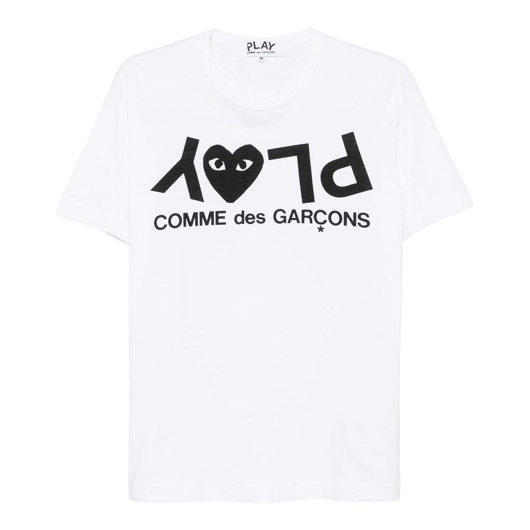 Club21 - COMME des GARCONS PLAY - Invert Play Logo Wording Tee Unisex - TEES - White