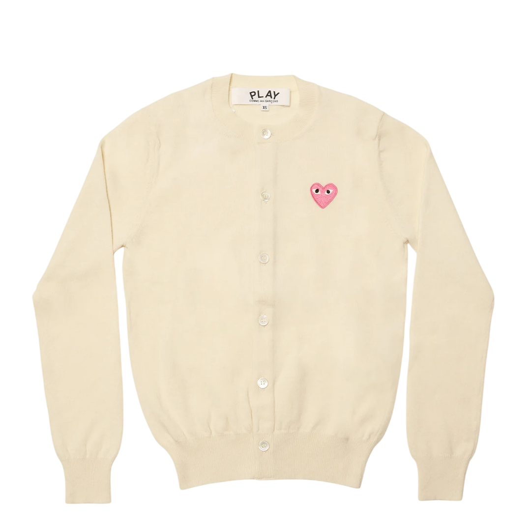 Pink Emblem Round Neck Cardigan