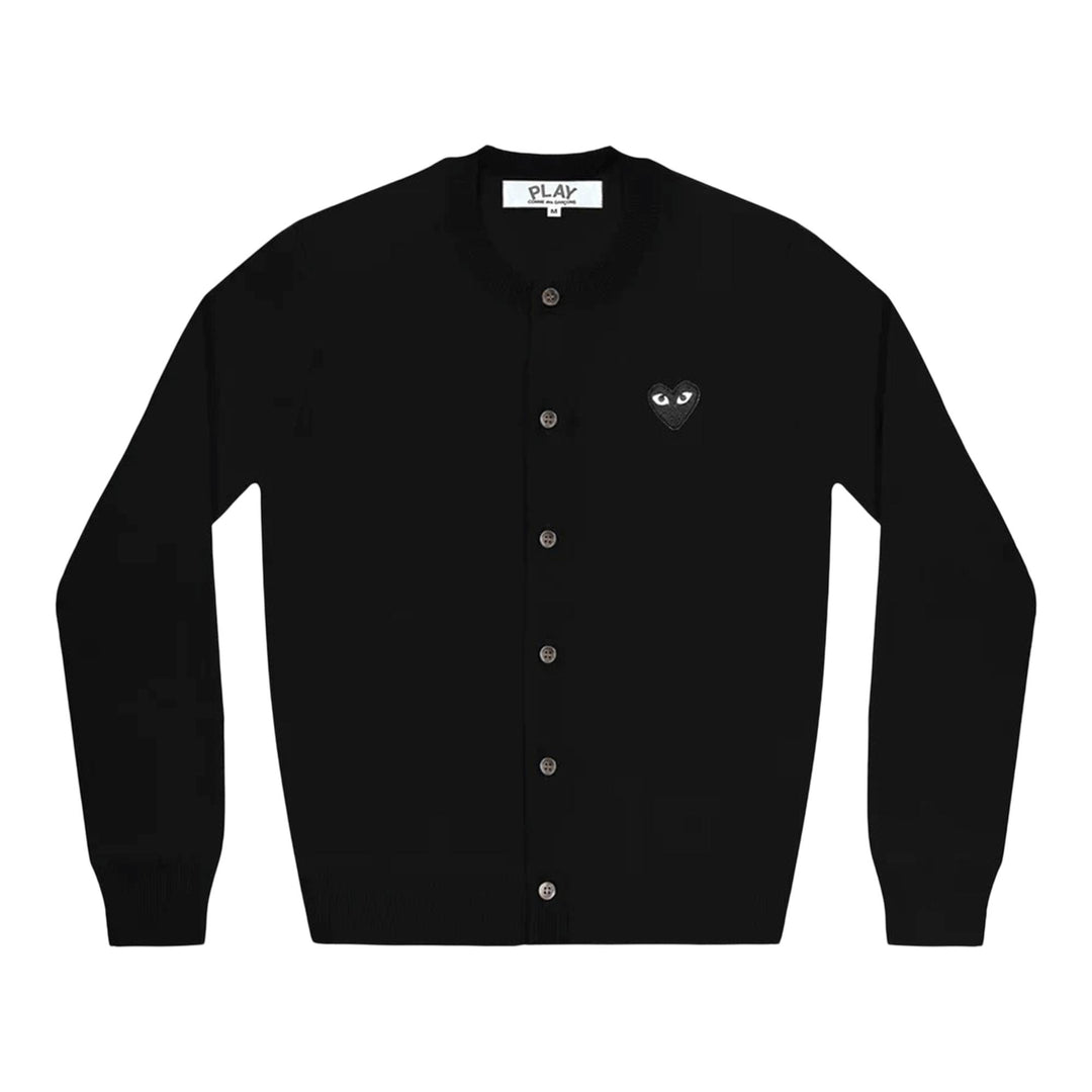 Club21 - COMME des GARCONS PLAY - Round-Neck Black Emblem Cardigan Unisex - CARDIGANS - Black