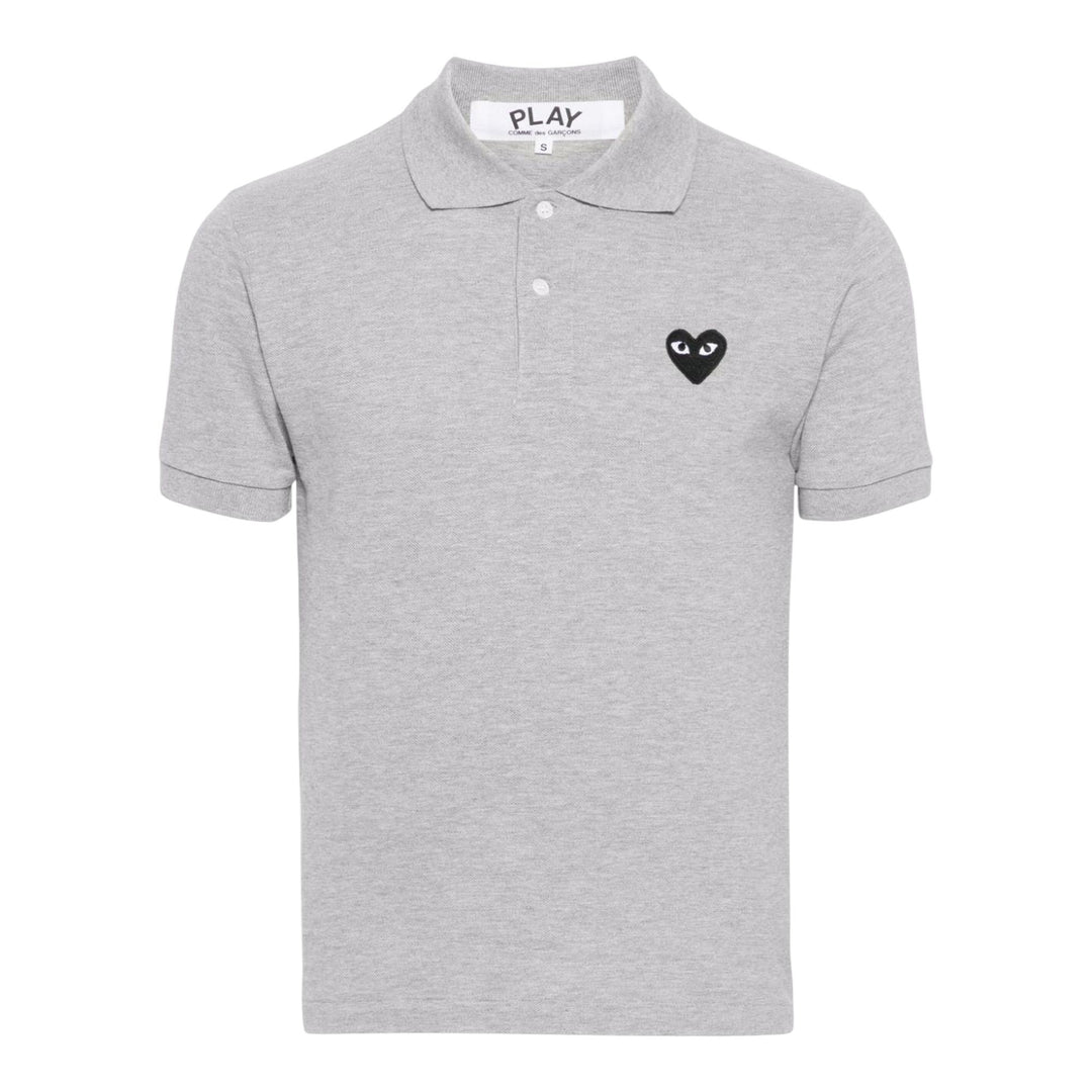 Club21 - COMME des GARCONS PLAY - Single Black Emblem Polo Tee Unisex - POLOS - Grey