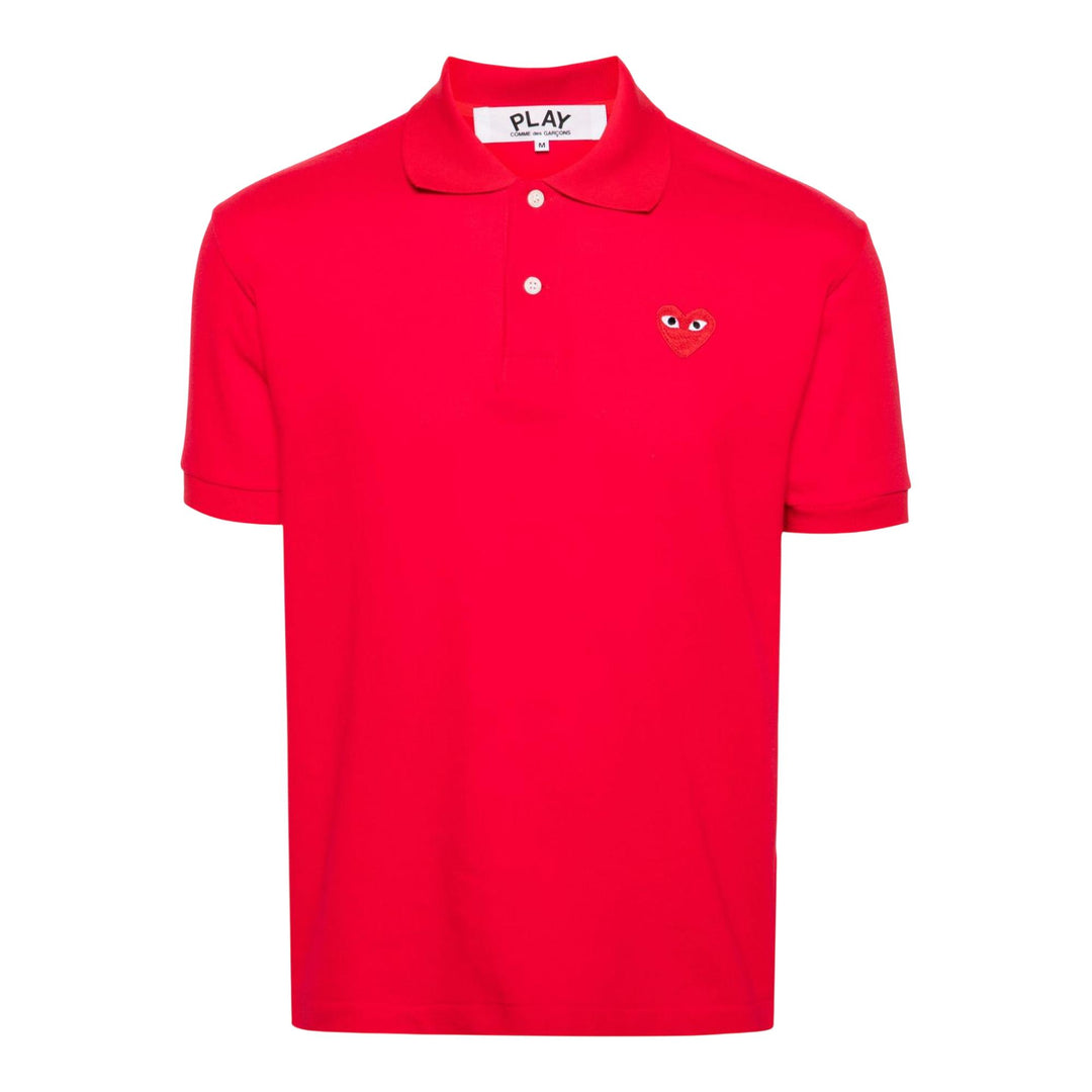 Club21 - COMME des GARCONS PLAY - Single Red Emblem Polo Tee Unisex - POLOS - Red