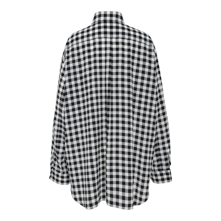 Club21 - COMME des GARCONS - Polyester Crepe De Chine Check Blouse - BLOUSES - Black