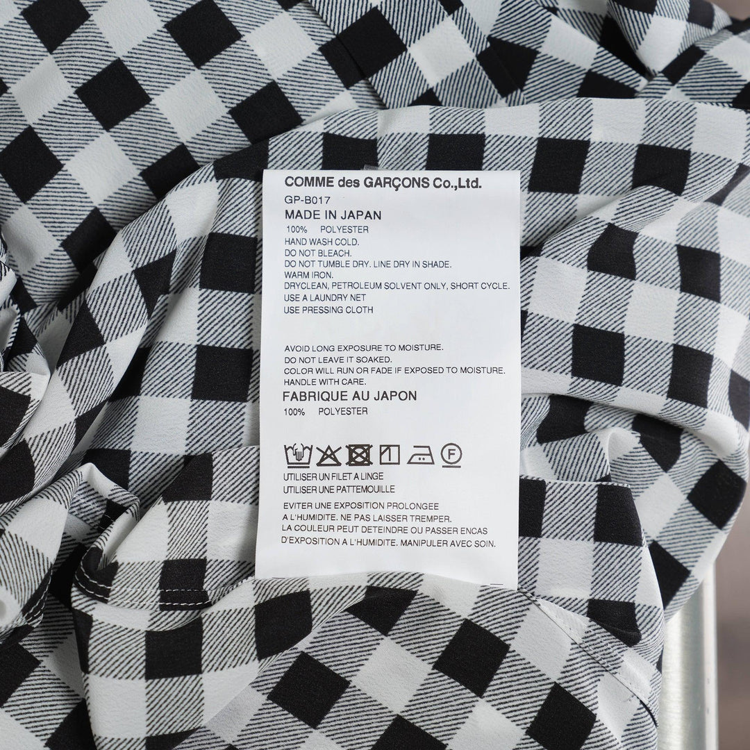 Club21 - COMME des GARCONS - Polyester Crepe De Chine Check Blouse - BLOUSES - Black