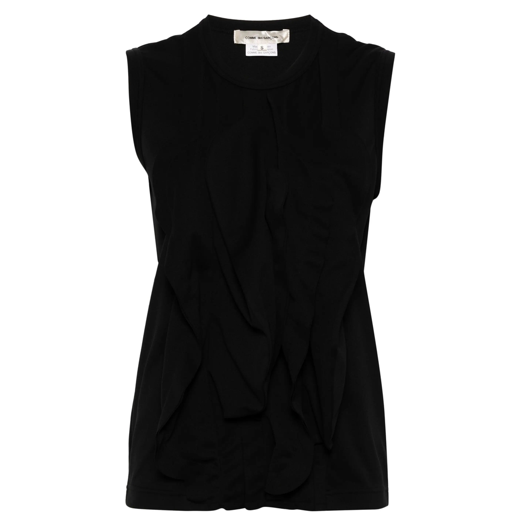 COMME_des_GARCONS_Polyester_Pique_Sleeveless_T-Shirt_Black