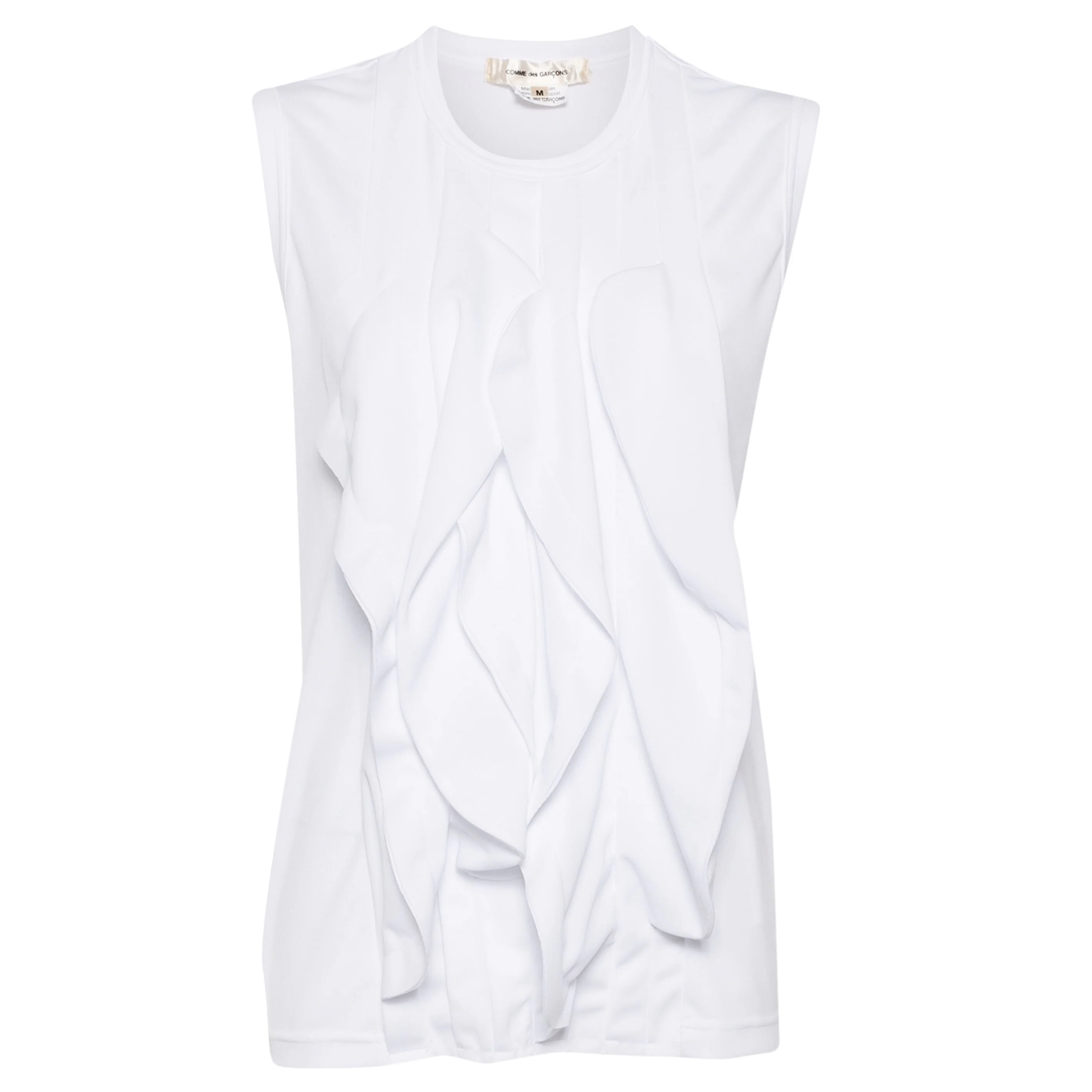 COMME_des_GARCONS_Polyester_Pique_Sleeveless_T-Shirt_White