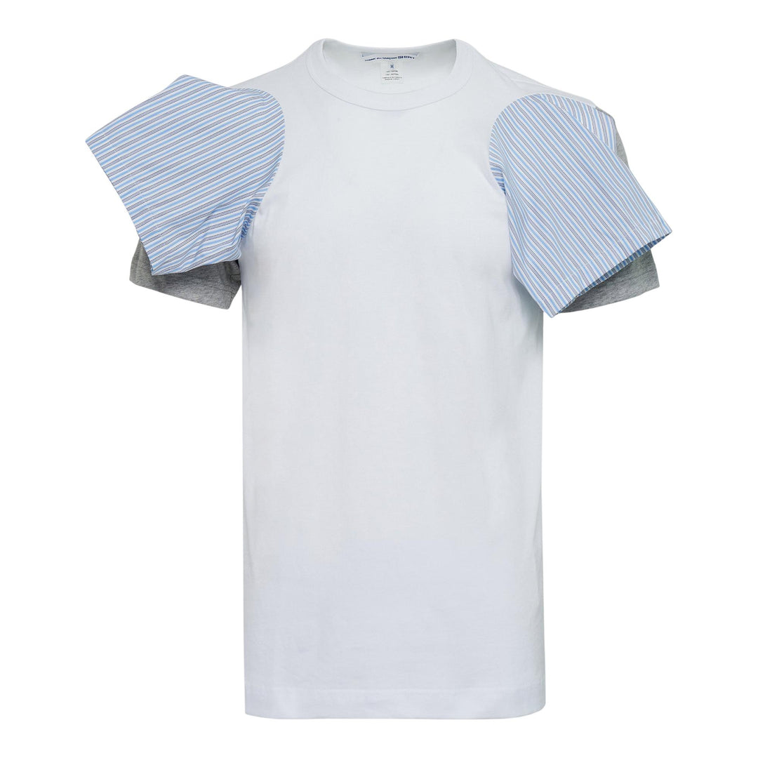 Club21 - COMME des GARCONS SHIRT - Cotton Plain Jersey Multi-Sleeve Polo Shirt - TEES - White