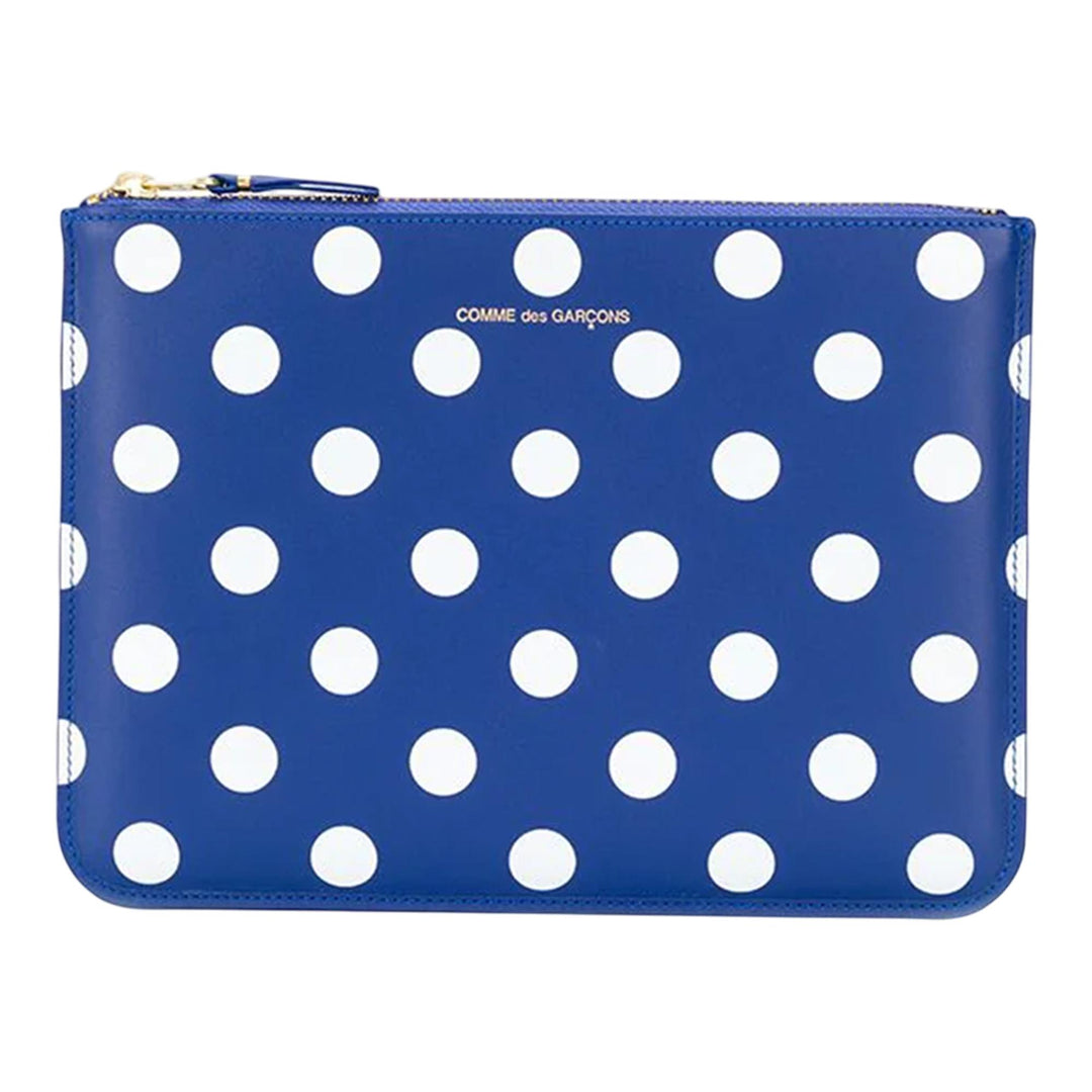 Club21 - COMME des GARCONS WALLET - Dots Printed Big Pouch - POUCHES - Navy