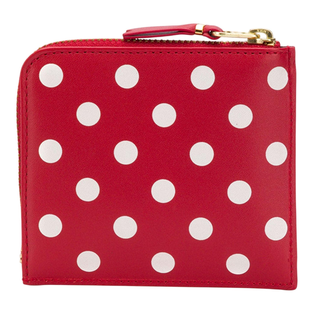 Club21 - COMME des GARCONS WALLET - Dots Printed L-Shape Zip Wallet - ZIP ARD WALLETS - Red