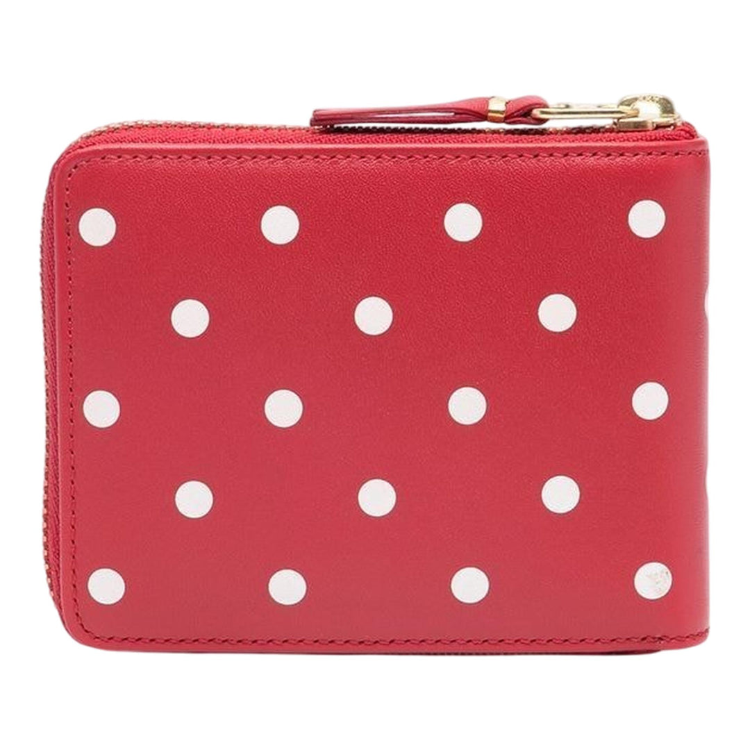 Club21 - COMME des GARCONS WALLET - Dots Printed Leather Line U Zip Wallet - ZIP ARD WALLETS - Red