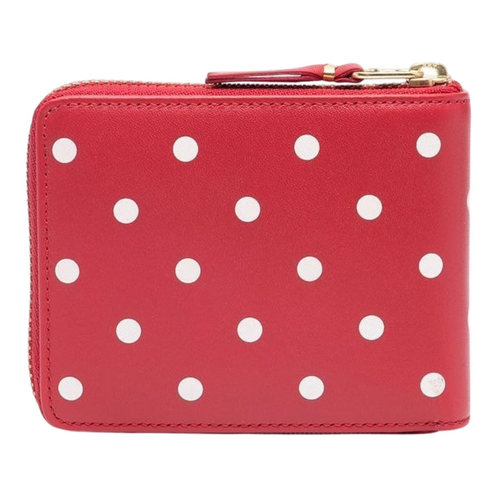 Club21 - COMME des GARCONS WALLET - Dots Printed Leather Line U Zip Wallet - ZIP ARD WALLETS - Red