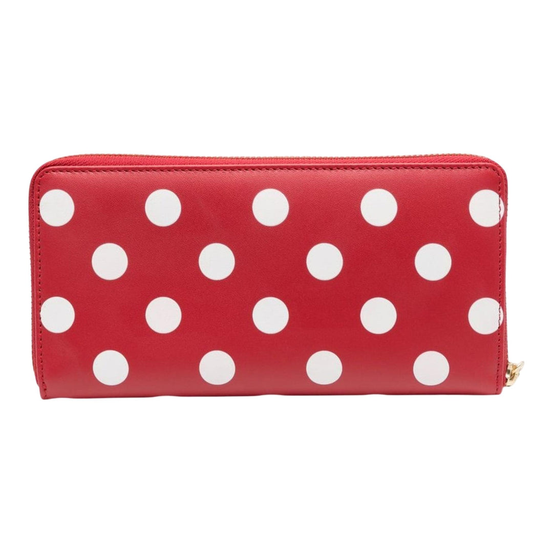 Club21 - COMME des GARCONS WALLET - Dots Printed Leather Line Wallet - WALLETS - Red