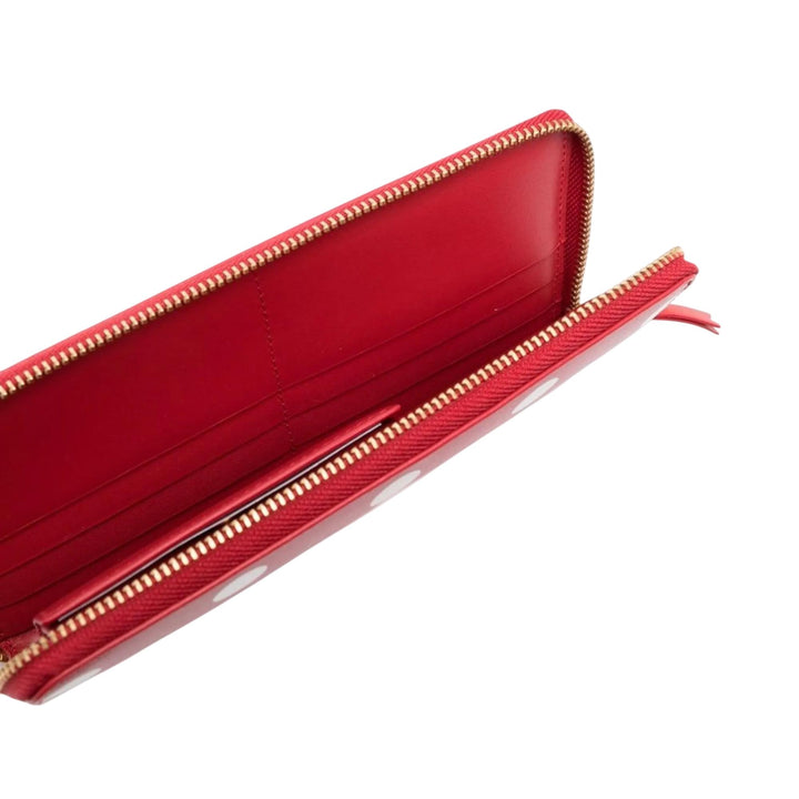 Club21 - COMME des GARCONS WALLET - Dots Printed Leather Line Wallet - WALLETS - Red